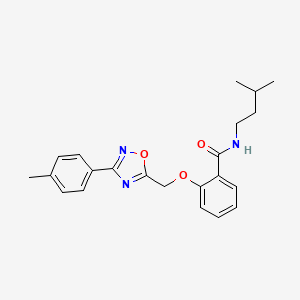 N-(3-methylbutyl)-2-{[3-(4-methylphenyl)-1,2,4-oxadiazol-5-yl]methoxy}benzamide