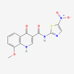 molecular formula C14H10N4O5S B10979925 4-hydroxy-8-methoxy-N-(5-nitro-1,3-thiazol-2-yl)quinoline-3-carboxamide 