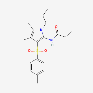 molecular formula C19H26N2O3S B10980034 N-{4,5-dimethyl-3-[(4-methylphenyl)sulfonyl]-1-propyl-1H-pyrrol-2-yl}propanamide 