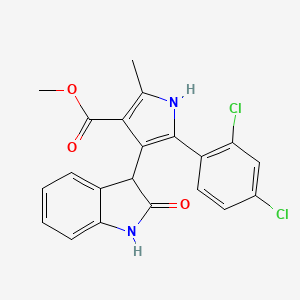 methyl 5-(2,4-dichlorophenyl)-2-methyl-4-(2-oxo-2,3-dihydro-1H-indol-3-yl)-1H-pyrrole-3-carboxylate