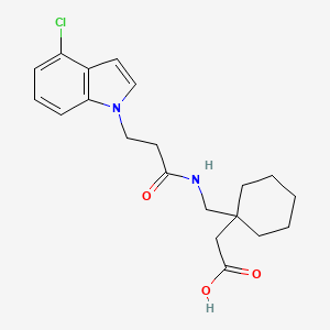 [1-({[3-(4-chloro-1H-indol-1-yl)propanoyl]amino}methyl)cyclohexyl]acetic acid