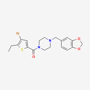 molecular formula C19H21BrN2O3S B10980299 [4-(1,3-Benzodioxol-5-ylmethyl)piperazin-1-yl](4-bromo-5-ethylthiophen-2-yl)methanone 