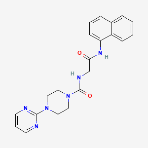 molecular formula C21H22N6O2 B10980308 N-[2-(naphthalen-1-ylamino)-2-oxoethyl]-4-(pyrimidin-2-yl)piperazine-1-carboxamide 