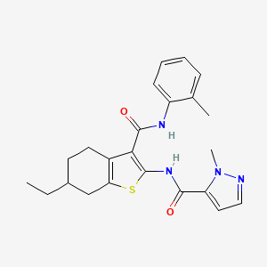 N-{6-ethyl-3-[(2-methylphenyl)carbamoyl]-4,5,6,7-tetrahydro-1-benzothiophen-2-yl}-1-methyl-1H-pyrazole-5-carboxamide