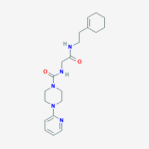 molecular formula C20H29N5O2 B10980344 N-(2-{[2-(cyclohex-1-en-1-yl)ethyl]amino}-2-oxoethyl)-4-(pyridin-2-yl)piperazine-1-carboxamide 