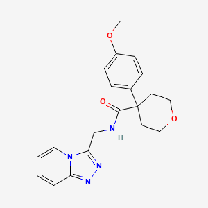 4-(4-methoxyphenyl)-N-([1,2,4]triazolo[4,3-a]pyridin-3-ylmethyl)tetrahydro-2H-pyran-4-carboxamide