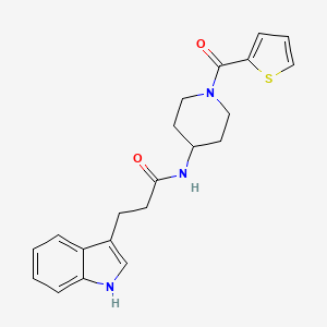 molecular formula C21H23N3O2S B10980395 3-(1H-indol-3-yl)-N-[1-(thiophen-2-ylcarbonyl)piperidin-4-yl]propanamide 