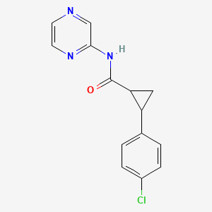 2-(4-chlorophenyl)-N-(pyrazin-2-yl)cyclopropanecarboxamide