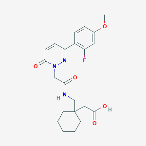 molecular formula C22H26FN3O5 B10980406 {1-[({[3-(2-fluoro-4-methoxyphenyl)-6-oxopyridazin-1(6H)-yl]acetyl}amino)methyl]cyclohexyl}acetic acid 