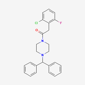 2-(2-Chloro-6-fluorophenyl)-1-[4-(diphenylmethyl)piperazin-1-yl]ethanone