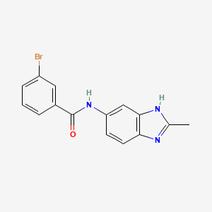 molecular formula C15H12BrN3O B10980410 3-bromo-N-(2-methyl-1H-benzimidazol-5-yl)benzamide 