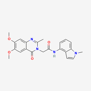 2-(6,7-dimethoxy-2-methyl-4-oxoquinazolin-3(4H)-yl)-N-(1-methyl-1H-indol-4-yl)acetamide