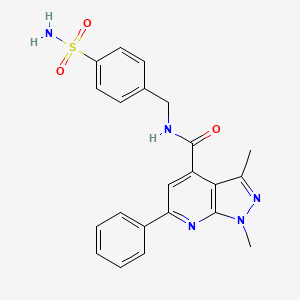 molecular formula C22H21N5O3S B10980452 1,3-dimethyl-6-phenyl-N-(4-sulfamoylbenzyl)-1H-pyrazolo[3,4-b]pyridine-4-carboxamide 