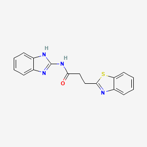 molecular formula C17H14N4OS B10980456 N-(1H-benzimidazol-2-yl)-3-(1,3-benzothiazol-2-yl)propanamide 