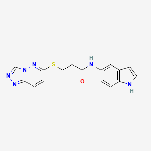 molecular formula C16H14N6OS B10980457 3-([1,2,4]triazolo[4,3-b]pyridazin-6-ylthio)-N-(1H-indol-5-yl)propanamide 