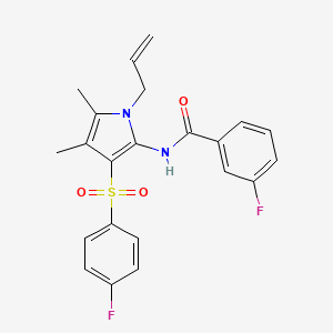 3-fluoro-N-{3-[(4-fluorophenyl)sulfonyl]-4,5-dimethyl-1-(prop-2-en-1-yl)-1H-pyrrol-2-yl}benzamide