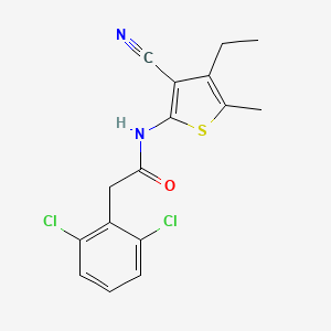 molecular formula C16H14Cl2N2OS B10980468 N-(3-cyano-4-ethyl-5-methylthiophen-2-yl)-2-(2,6-dichlorophenyl)acetamide 