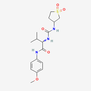 molecular formula C17H25N3O5S B10980514 N~2~-[(1,1-dioxidotetrahydrothiophen-3-yl)carbamoyl]-N-(4-methoxyphenyl)-L-valinamide 