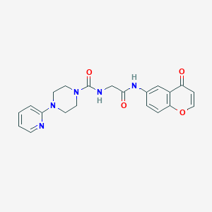 molecular formula C21H21N5O4 B10980526 N-{2-oxo-2-[(4-oxo-4H-chromen-6-yl)amino]ethyl}-4-(pyridin-2-yl)piperazine-1-carboxamide 