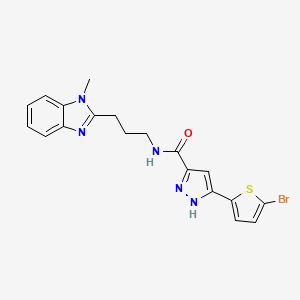 5-(5-bromothiophen-2-yl)-N-[3-(1-methyl-1H-benzimidazol-2-yl)propyl]-1H-pyrazole-3-carboxamide