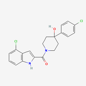 molecular formula C20H18Cl2N2O2 B10980572 (4-chloro-1H-indol-2-yl)[4-(4-chlorophenyl)-4-hydroxypiperidin-1-yl]methanone 