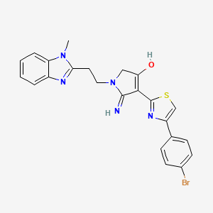 molecular formula C23H20BrN5OS B10980597 4-[4-(4-bromophenyl)-1,3-thiazol-2-yl]-5-imino-1-[2-(1-methyl-1H-benzimidazol-2-yl)ethyl]-2,5-dihydro-1H-pyrrol-3-ol 