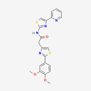 2-[2-(3,4-dimethoxyphenyl)-1,3-thiazol-4-yl]-N-[4-(pyridin-2-yl)-1,3-thiazol-2-yl]acetamide