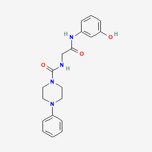 molecular formula C19H22N4O3 B10980610 N-{2-[(3-hydroxyphenyl)amino]-2-oxoethyl}-4-phenylpiperazine-1-carboxamide 