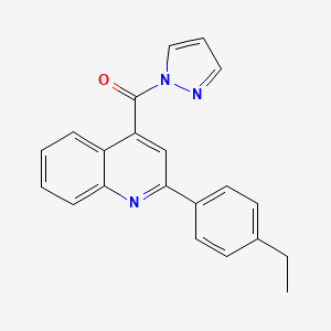 molecular formula C21H17N3O B10980629 [2-(4-ethylphenyl)quinolin-4-yl](1H-pyrazol-1-yl)methanone 