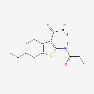 6-Ethyl-2-(propanoylamino)-4,5,6,7-tetrahydro-1-benzothiophene-3-carboxamide