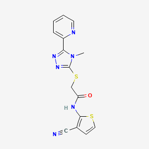 molecular formula C15H12N6OS2 B10980644 N-(3-cyanothiophen-2-yl)-2-{[4-methyl-5-(pyridin-2-yl)-4H-1,2,4-triazol-3-yl]sulfanyl}acetamide 