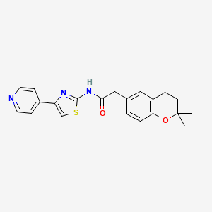 molecular formula C21H21N3O2S B10980647 2-(2,2-dimethylchroman-6-yl)-N-(4-(pyridin-4-yl)thiazol-2-yl)acetamide 