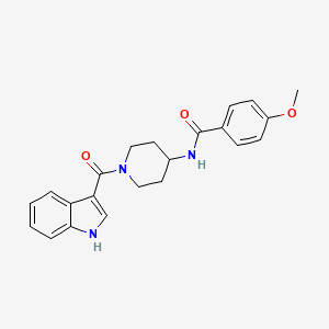 molecular formula C22H23N3O3 B10980650 N-[1-(1H-indol-3-ylcarbonyl)piperidin-4-yl]-4-methoxybenzamide 