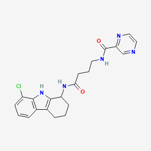 molecular formula C21H22ClN5O2 B10980673 N-(4-((8-chloro-2,3,4,9-tetrahydro-1H-carbazol-1-yl)amino)-4-oxobutyl)pyrazine-2-carboxamide 