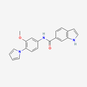 molecular formula C20H17N3O2 B10980678 N-[3-methoxy-4-(1H-pyrrol-1-yl)phenyl]-1H-indole-6-carboxamide 