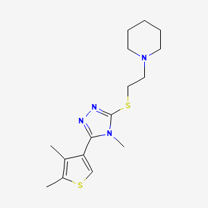 molecular formula C16H24N4S2 B10980680 1-(2-{[5-(4,5-dimethylthiophen-3-yl)-4-methyl-4H-1,2,4-triazol-3-yl]sulfanyl}ethyl)piperidine 