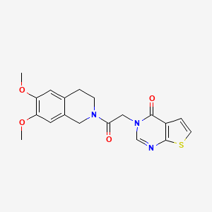 molecular formula C19H19N3O4S B10980713 3-[2-(6,7-dimethoxy-3,4-dihydroisoquinolin-2(1H)-yl)-2-oxoethyl]thieno[2,3-d]pyrimidin-4(3H)-one 