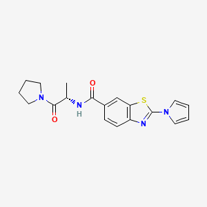 molecular formula C19H20N4O2S B10980714 N-[(2S)-1-oxo-1-(pyrrolidin-1-yl)propan-2-yl]-2-(1H-pyrrol-1-yl)-1,3-benzothiazole-6-carboxamide 