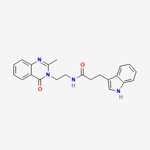 molecular formula C22H22N4O2 B10980717 3-(1H-indol-3-yl)-N-[2-(2-methyl-4-oxoquinazolin-3(4H)-yl)ethyl]propanamide 