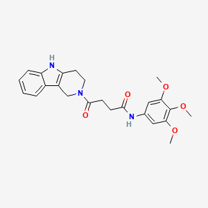 molecular formula C24H27N3O5 B10980726 4-oxo-4-(1,3,4,5-tetrahydro-2H-pyrido[4,3-b]indol-2-yl)-N-(3,4,5-trimethoxyphenyl)butanamide 