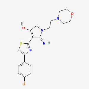 molecular formula C19H21BrN4O2S B10980737 4-[4-(4-bromophenyl)-1,3-thiazol-2-yl]-5-imino-1-[2-(morpholin-4-yl)ethyl]-2,5-dihydro-1H-pyrrol-3-ol 