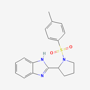 molecular formula C18H19N3O2S B10980740 2-{1-[(4-methylphenyl)sulfonyl]pyrrolidin-2-yl}-1H-benzimidazole 