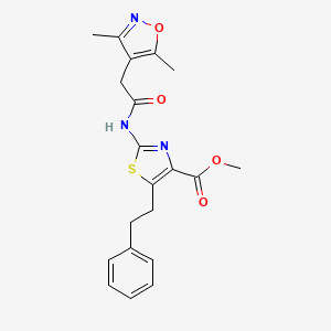 Methyl 2-{[(3,5-dimethyl-1,2-oxazol-4-yl)acetyl]amino}-5-(2-phenylethyl)-1,3-thiazole-4-carboxylate