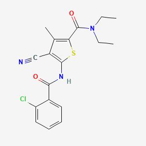 5-{[(2-chlorophenyl)carbonyl]amino}-4-cyano-N,N-diethyl-3-methylthiophene-2-carboxamide