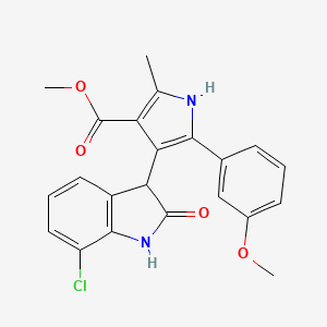 methyl 4-(7-chloro-2-oxo-2,3-dihydro-1H-indol-3-yl)-5-(3-methoxyphenyl)-2-methyl-1H-pyrrole-3-carboxylate