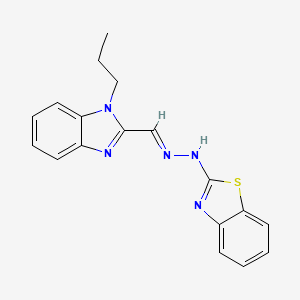 molecular formula C18H17N5S B10980826 2-{(2E)-2-[(1-propyl-1H-benzimidazol-2-yl)methylidene]hydrazinyl}-1,3-benzothiazole 