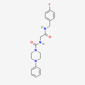 molecular formula C20H23FN4O2 B10980838 N-{2-[(4-fluorobenzyl)amino]-2-oxoethyl}-4-phenylpiperazine-1-carboxamide 