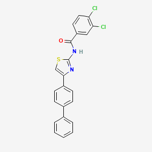 molecular formula C22H14Cl2N2OS B10980859 N-[4-(biphenyl-4-yl)-1,3-thiazol-2-yl]-3,4-dichlorobenzamide 