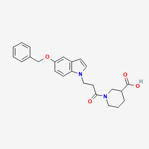 1-{3-[5-(benzyloxy)-1H-indol-1-yl]propanoyl}piperidine-3-carboxylic acid