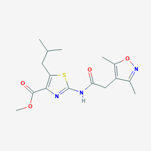 molecular formula C16H21N3O4S B10980876 methyl (2E)-2-{[(3,5-dimethyl-1,2-oxazol-4-yl)acetyl]imino}-5-(2-methylpropyl)-2,3-dihydro-1,3-thiazole-4-carboxylate 